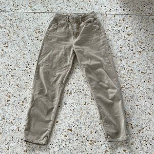 ZARA CROPPED ANKLE CREAM JEANS